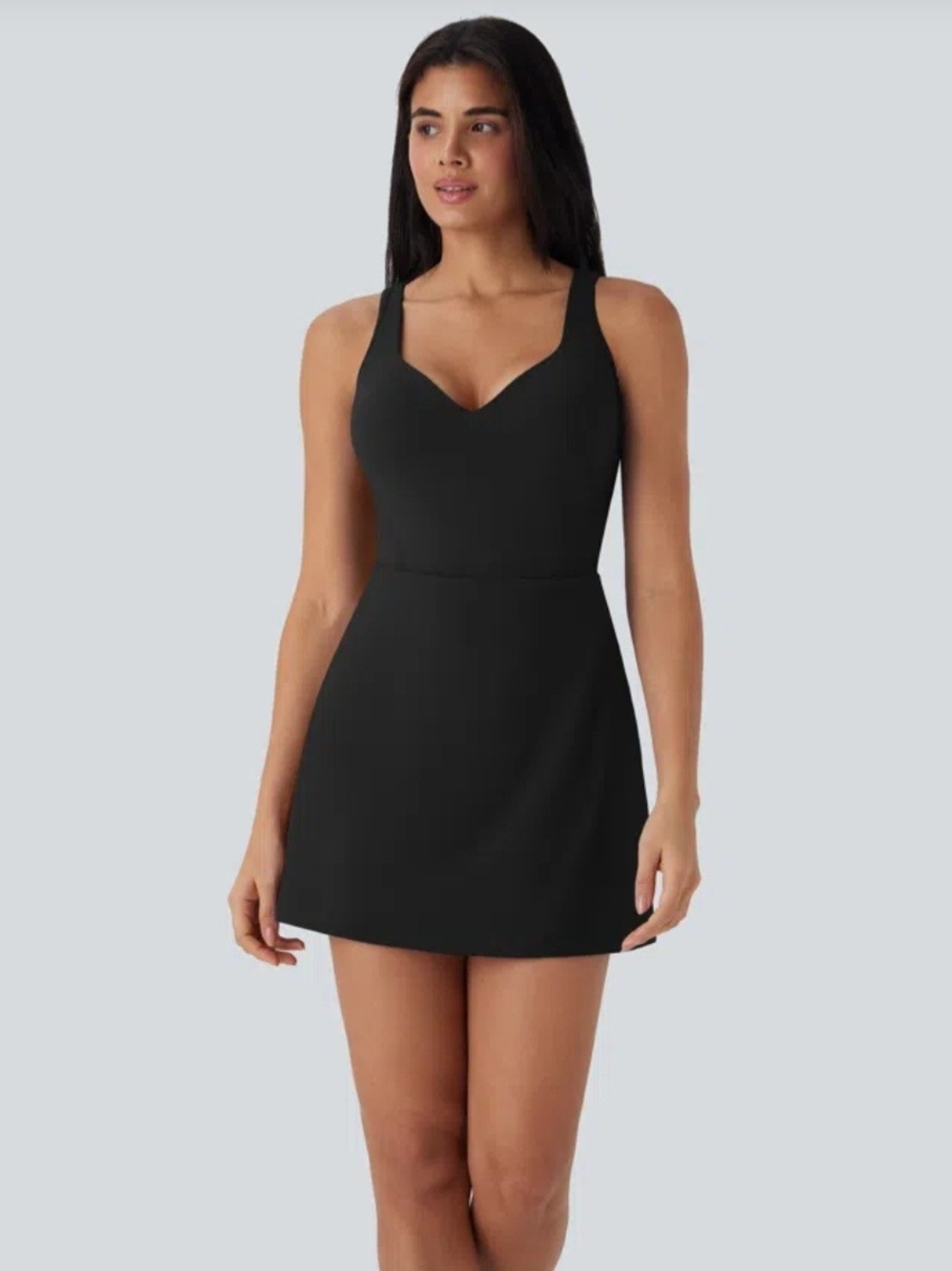 NWT HALARA SoftlyZero™ Plush Push-Up Molded Cups 2-in-1 Yoga Active Dress Size L